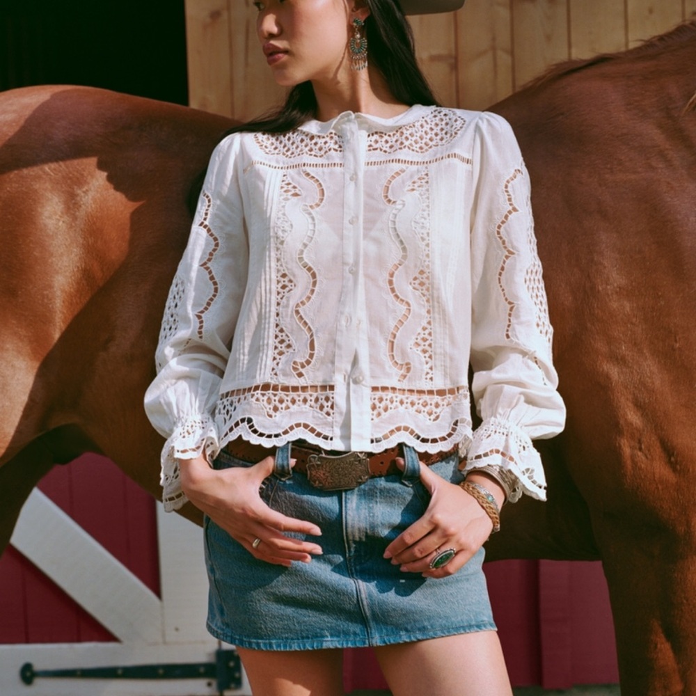 Abercrombie White Lace Women's Top NWT